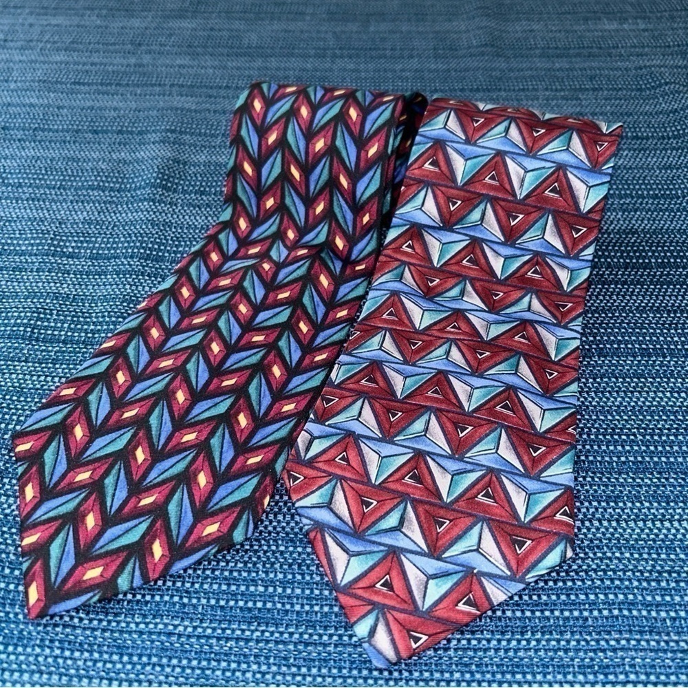 Colors by Alexander Julian Two Ties Geometric Patterns